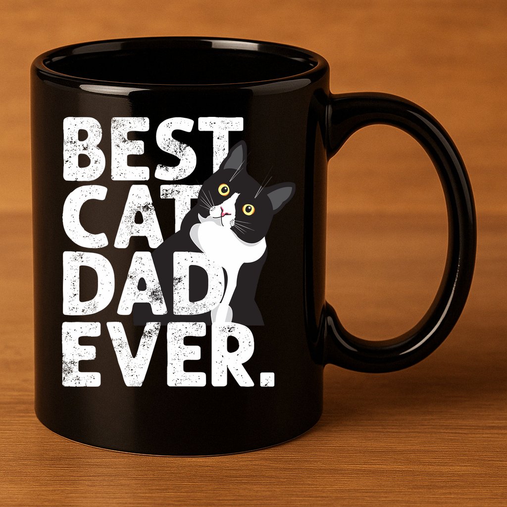 Cat Daddy Father Gift Best Cat Dad Ever 11oz C Handle Ceramic Mug