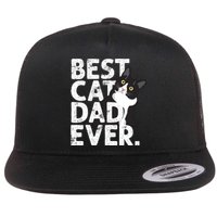 Cat Daddy Father Gift Best Cat Dad Ever Flat Bill Trucker Hat