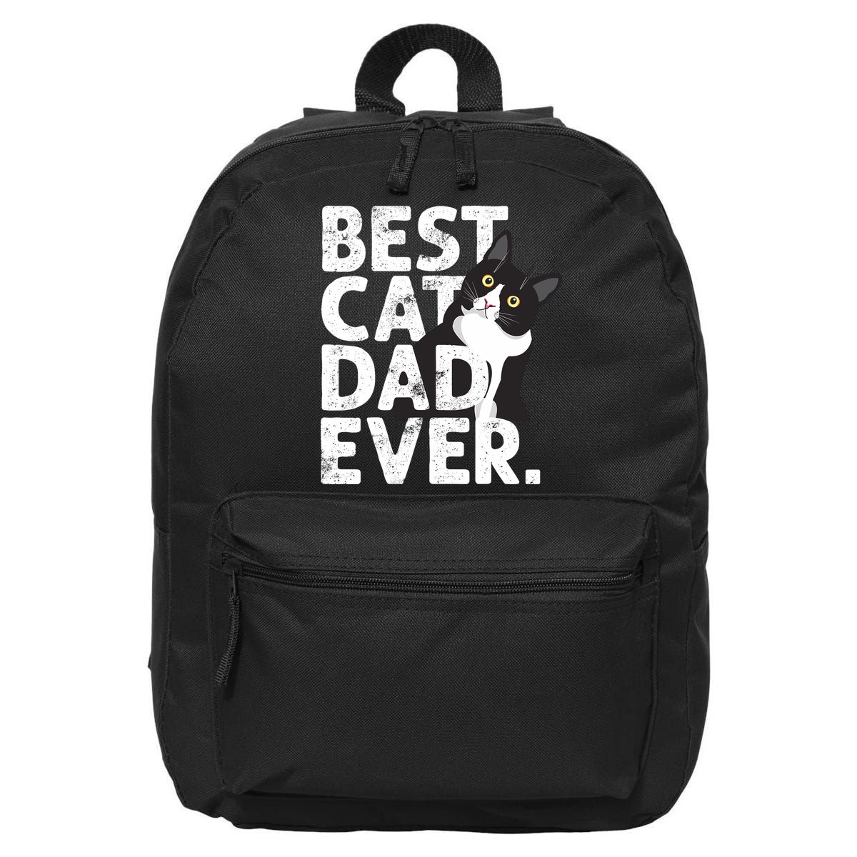 Cat Daddy Father Gift Best Cat Dad Ever 16 in Basic Backpack