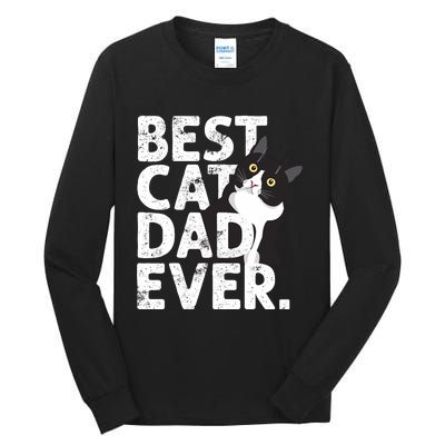 Cat Daddy Father Gift Best Cat Dad Ever Tall Long Sleeve T-Shirt