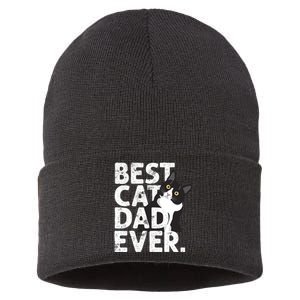 Cat Daddy Father Gift Best Cat Dad Ever Sustainable Knit Beanie