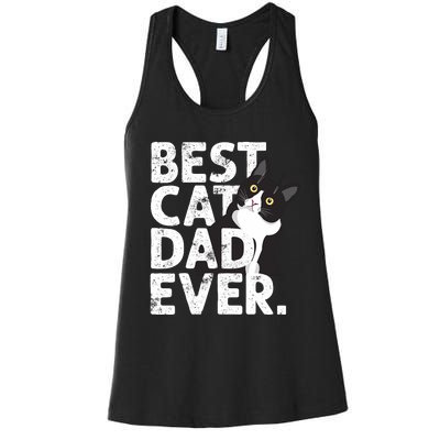 Cat Daddy Father Gift Best Cat Dad Ever Women's Racerback Tank