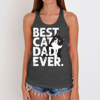 Cat Daddy Father Gift Best Cat Dad Ever Women's Knotted Racerback Tank