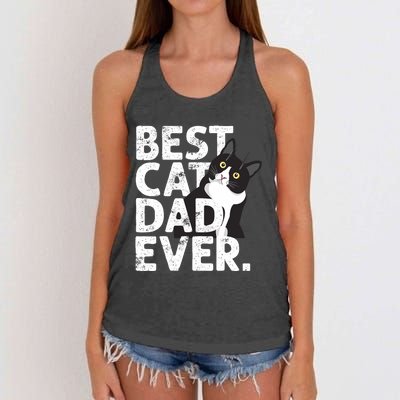 Cat Daddy Father Gift Best Cat Dad Ever Women's Knotted Racerback Tank