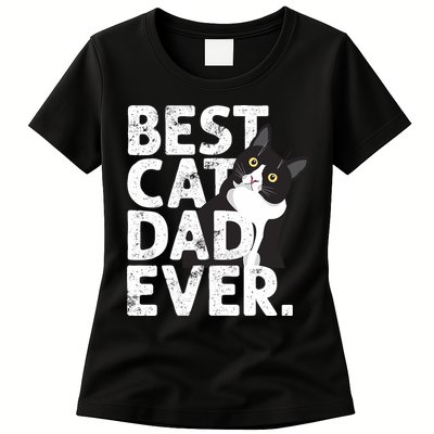 Cat Daddy Father Gift Best Cat Dad Ever Womens T-Shirt