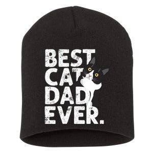 Cat Daddy Father Gift Best Cat Dad Ever Short Acrylic Beanie