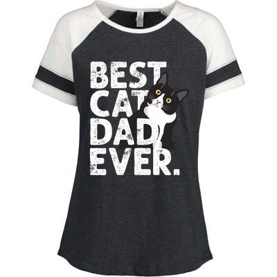 Cat Daddy Father Gift Best Cat Dad Ever Enza Ladies Jersey Colorblock Tee