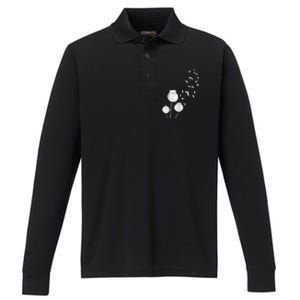 Cat Dandelion Flower SKT Performance Long Sleeve Polo