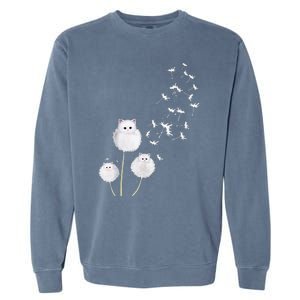 Cat Dandelion Flower SKT Garment-Dyed Sweatshirt