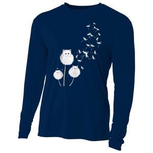 Cat Dandelion Flower SKT Cooling Performance Long Sleeve Crew