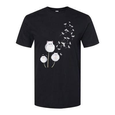 Cat Dandelion Flower SKT Softstyle CVC T-Shirt