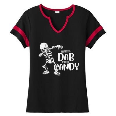 Cute Dab For Candy Halloween Funny Ladies Halftime Notch Neck Tee