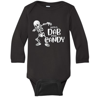 Cute Dab For Candy Halloween Funny Baby Long Sleeve Bodysuit