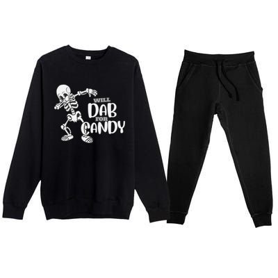 Cute Dab For Candy Halloween Funny Premium Crewneck Sweatsuit Set