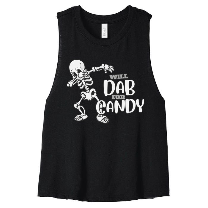 Cute Dab For Candy Halloween Funny Women's Racerback Cropped Tank