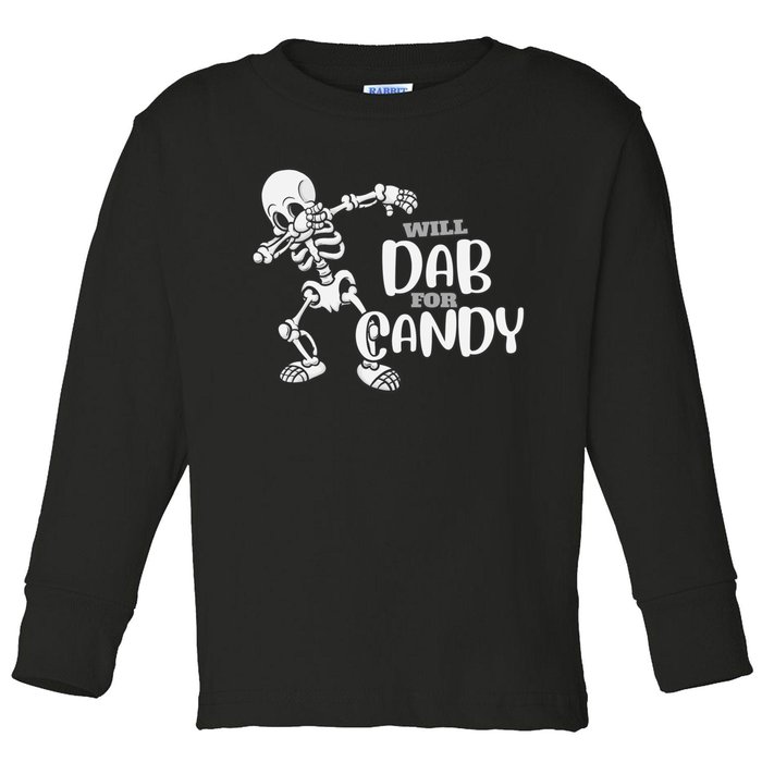 Cute Dab For Candy Halloween Funny Toddler Long Sleeve Shirt