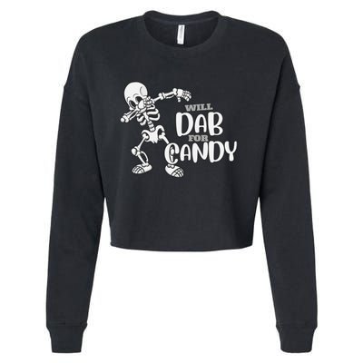 Cute Dab For Candy Halloween Funny Cropped Pullover Crew