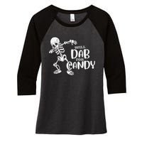 Cute Dab For Candy Halloween Funny Women's Tri-Blend 3/4-Sleeve Raglan Shirt