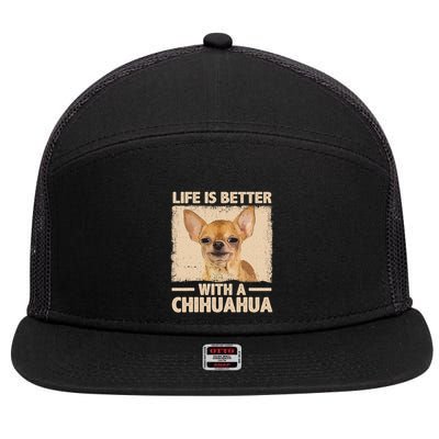 Chihuahua Design For Chihuahua Dog Chihuahua Lover 7 Panel Mesh Trucker Snapback Hat