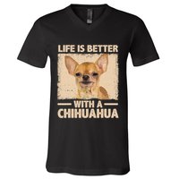 Chihuahua Design For Chihuahua Dog Chihuahua Lover V-Neck T-Shirt