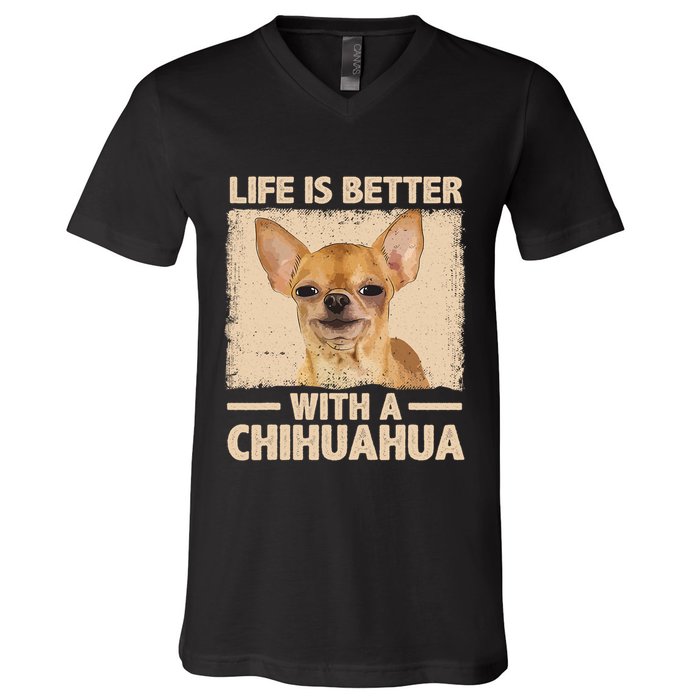 Chihuahua Design For Chihuahua Dog Chihuahua Lover V-Neck T-Shirt