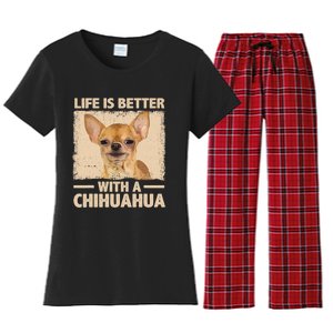 Chihuahua Design For Chihuahua Dog Chihuahua Lover Women's Flannel Pajama Set