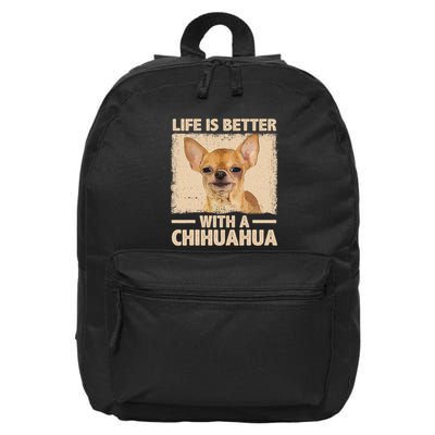 Chihuahua Design For Chihuahua Dog Chihuahua Lover 16 in Basic Backpack