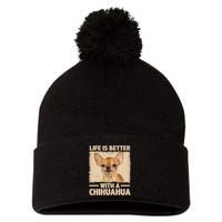 Chihuahua Design For Chihuahua Dog Chihuahua Lover Pom Pom 12in Knit Beanie
