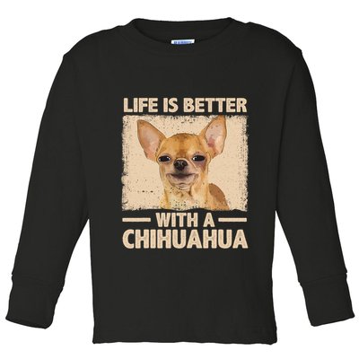 Chihuahua Design For Chihuahua Dog Chihuahua Lover Toddler Long Sleeve Shirt