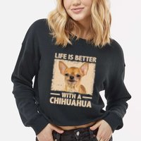 Chihuahua Design For Chihuahua Dog Chihuahua Lover Cropped Pullover Crew