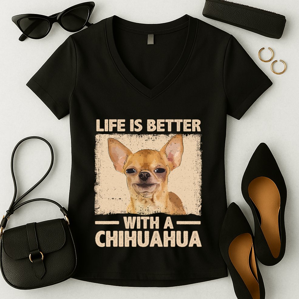 Chihuahua Design For Chihuahua Dog Chihuahua Lover Women's V-Neck T-Shirt