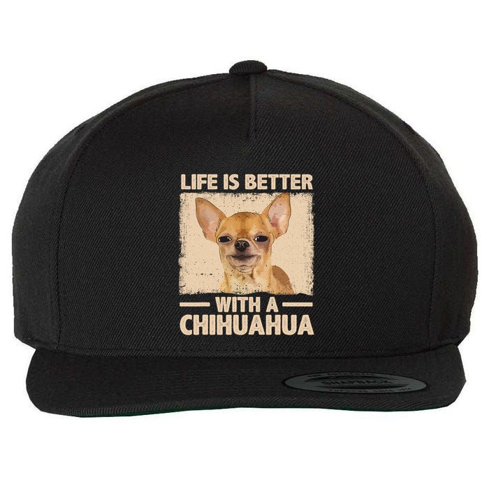 Chihuahua Design For Chihuahua Dog Chihuahua Lover Wool Snapback Cap