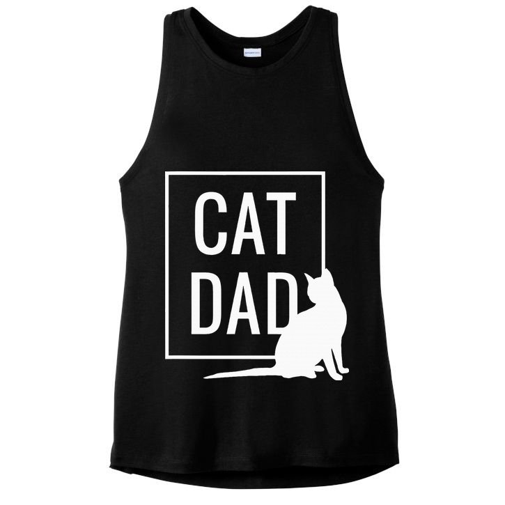 Cat Dad Funny Cat Owner Father Ladies PosiCharge Tri-Blend Wicking Tank
