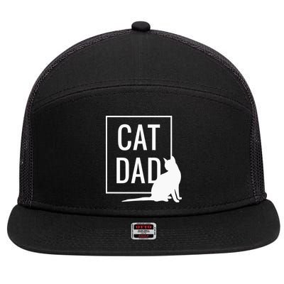 Cat Dad Funny Cat Owner Father 7 Panel Mesh Trucker Snapback Hat
