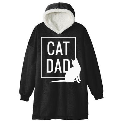 Cat Dad Funny Cat Owner Father Hooded Wearable Blanket