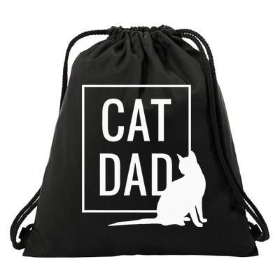 Cat Dad Funny Cat Owner Father Drawstring Bag
