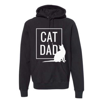 Cat Dad Funny Cat Owner Father Premium Hoodie