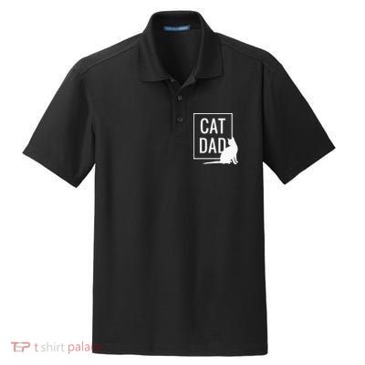 Cat Dad Funny Cat Owner Father Dry Zone Grid Polo