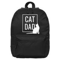 Cat Dad Funny Cat Owner Father 16 in Basic Backpack