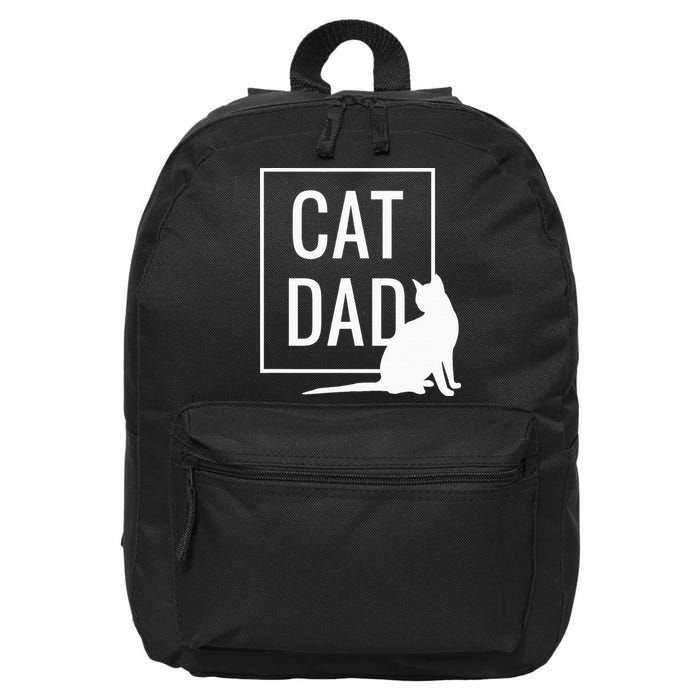 Cat Dad Funny Cat Owner Father 16 in Basic Backpack
