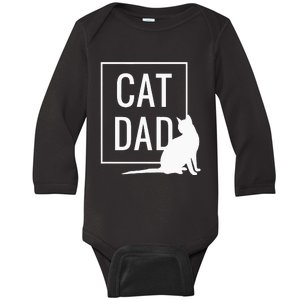 Cat Dad Funny Cat Owner Father Baby Long Sleeve Bodysuit