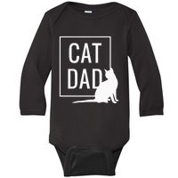 Cat Dad Funny Cat Owner Father Baby Long Sleeve Bodysuit