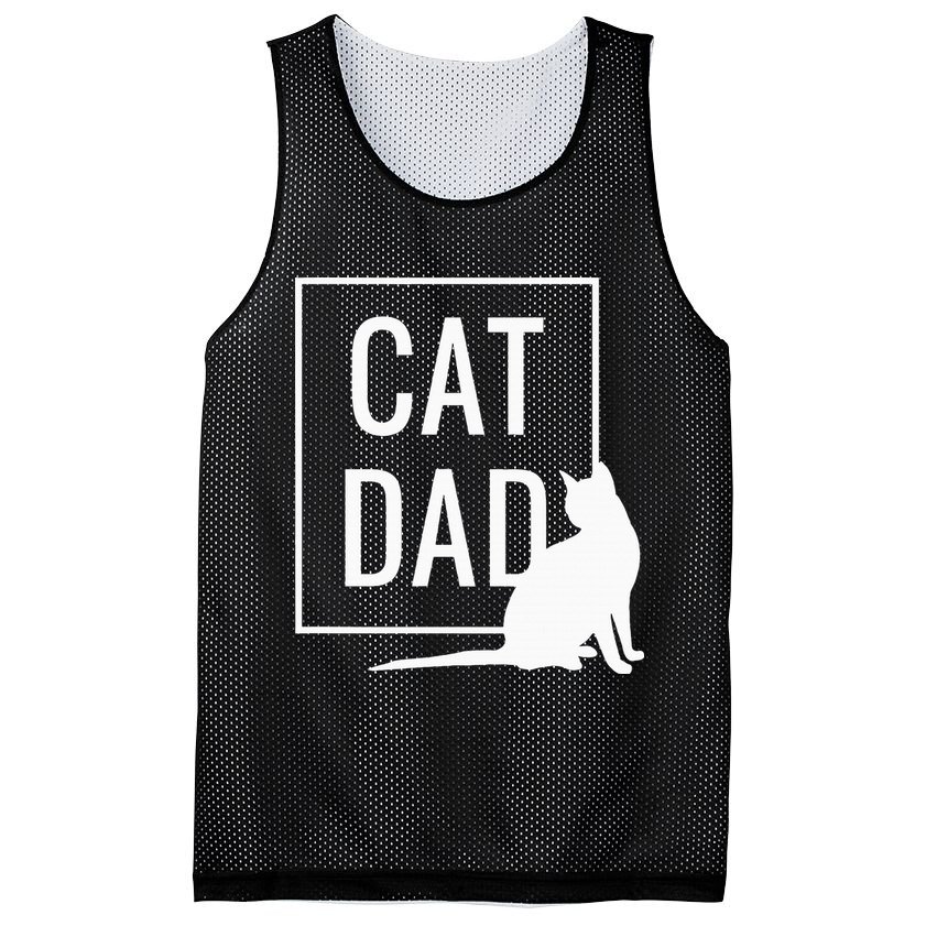 Cat Dad Funny Cat Owner Father Mesh Reversible Basketball Jersey Tank