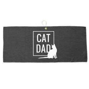 Cat Dad Funny Cat Owner Father Large Microfiber Waffle Golf Towel