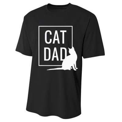 Cat Dad Funny Cat Owner Father Performance Sprint T-Shirt