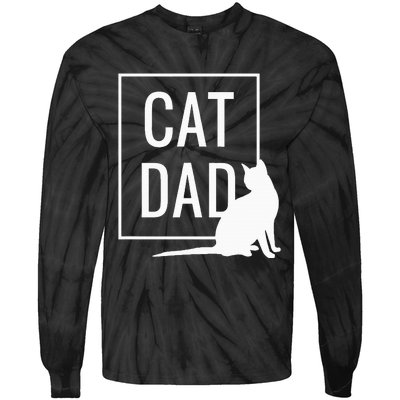 Cat Dad Funny Cat Owner Father Tie-Dye Long Sleeve Shirt