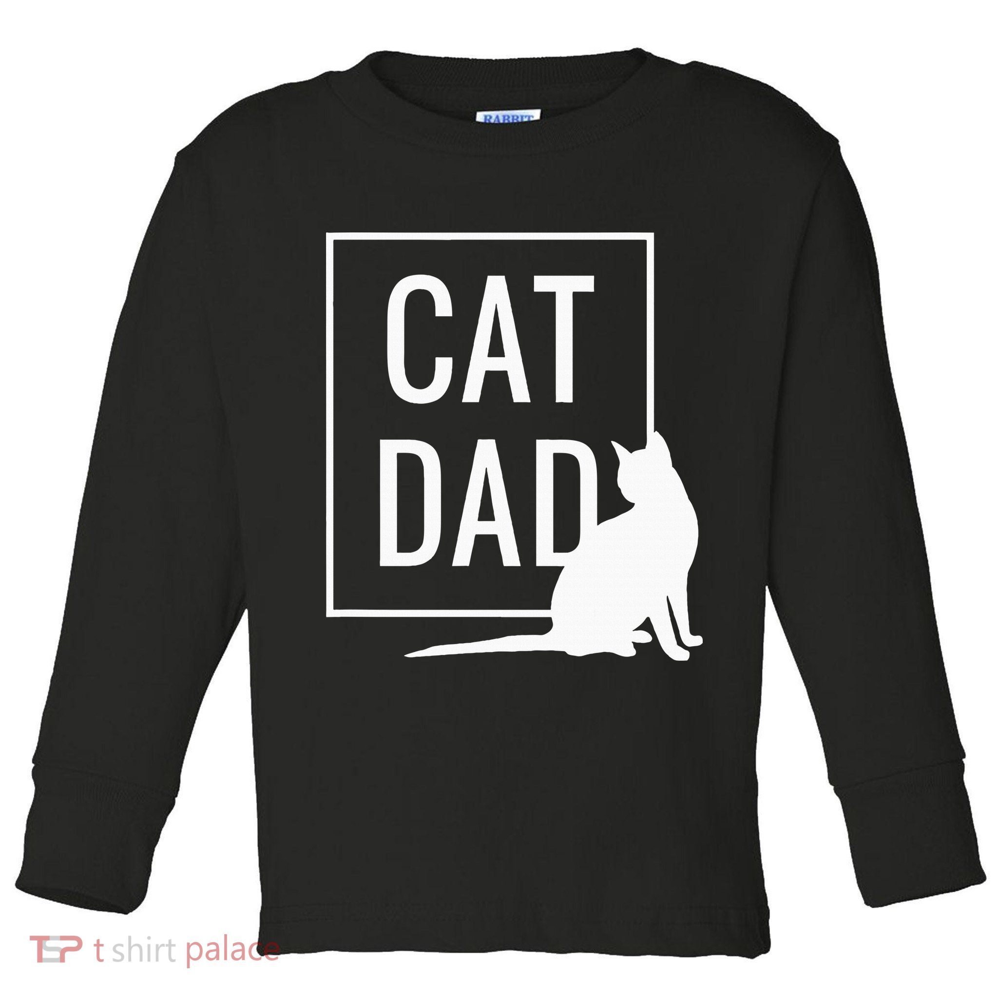 Cat Dad Funny Cat Owner Father Toddler Long Sleeve Shirt