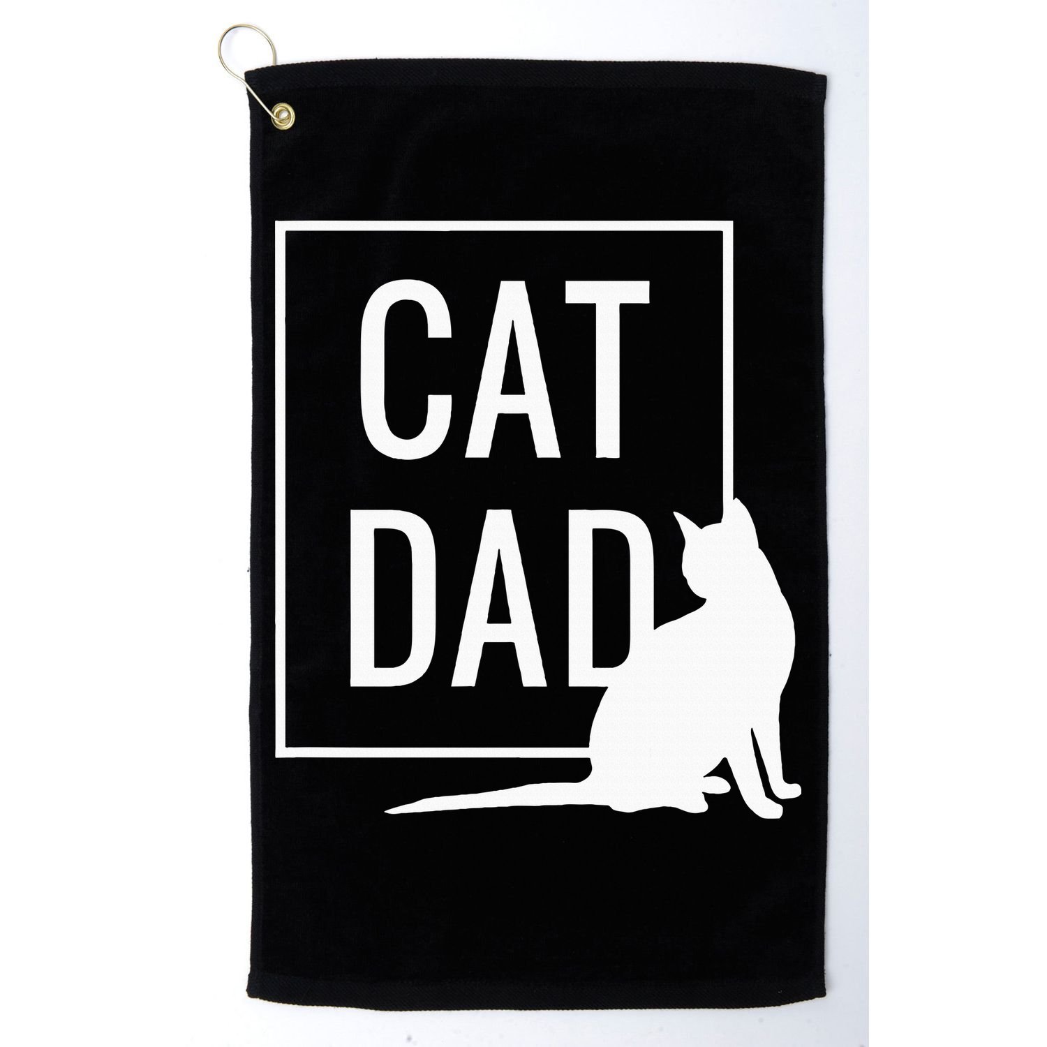 Cat Dad Funny Cat Owner Father Golf Towel