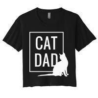 Cat Dad Funny Cat Owner Father Women's Crop Top Tee