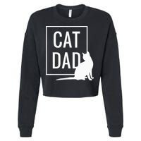 Cat Dad Funny Cat Owner Father Cropped Pullover Crew